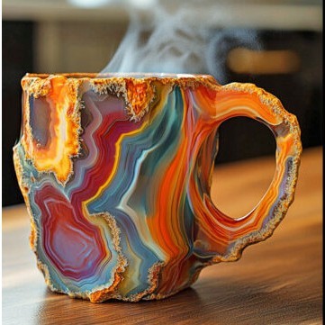 400ml Resin Mineral Crystal Coffee Mugs With Handles Elegant Fake Mineral Crystal Cup For Workplace Home Decor Christmas Gift Kitchen Gadgets (21.77$)