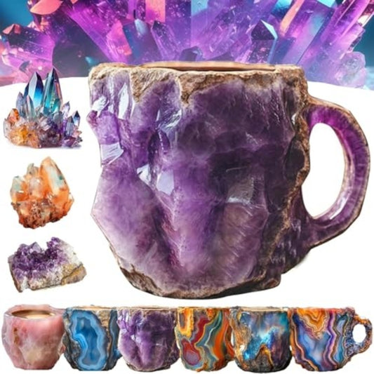 400ml Resin Mineral Crystal Coffee Mugs With Handles Elegant Fake Mineral Crystal Cup For Workplace Home Decor Christmas Gift Kitchen Gadgets (21.77$)